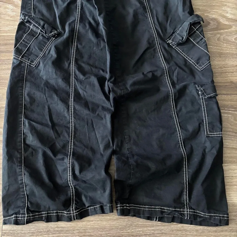 Vintage Y2K/2000s Baggy Garage Black Contrast Stitch Streetwear Cargo Pants!